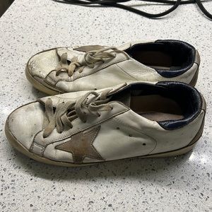 White and blue golden gooses size 6.5